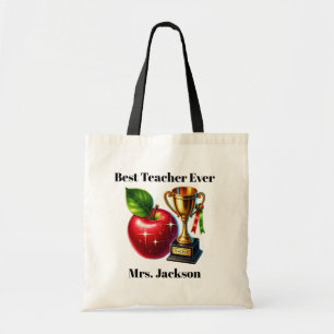 Cute Best Teacher ever customizable Tote Bag