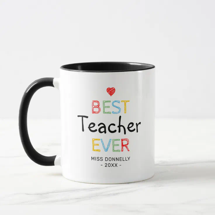 Best Ever Appreciation Teacher Mugs Cup Mug Thank You Gift Coffee Custom Name 