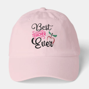 Cute best Teacher ever word art  Hat