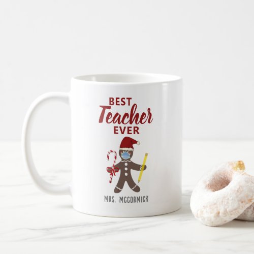 Cute Best Teacher Personalized Christmas Coffee Mug