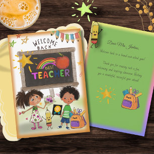 Cute Best Teacher Welcome Back Appreciation Card