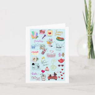 Cute Besties Collage Funny Galentine’s Card 
