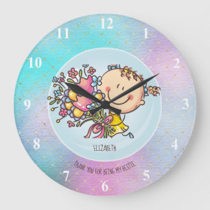 Cute BFF Besties Kawaii Gifts for Girls Friends Large Clock