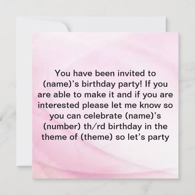 Cute bff birthday  invitation (Back)