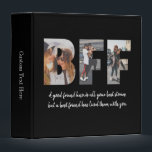 Cute BFF Photo Collage Best Friend Besties Black 3 Ring Binder<br><div class="desc">Modern Cute Chic BFF Photo Collage Best Friend Besties Quote Black Binder</div>