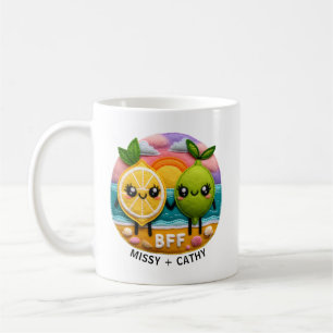 Cute BFF Quote Lemon and Lime Characters Sunset Coffee Mug