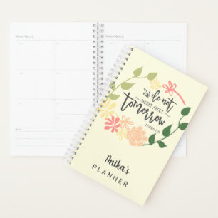 Cute Bible Verse flower wreath lettering Christian Planner