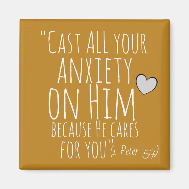 Cute Bible Verse Heart Print Magnet (Front)