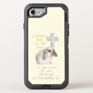 Cute Bible Yellow Dot Bunny Floral Cross OtterBox Defender iPhone SE/8/7 Case
