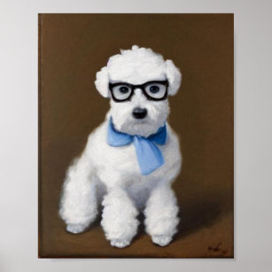 Bichon Hand painted Portrait On Wine Glasses