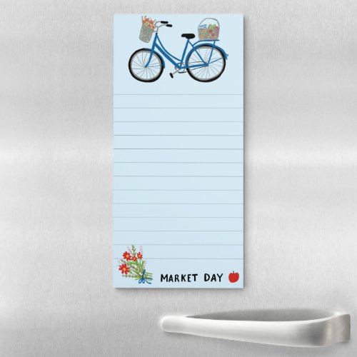 Cute Bicycle Custom Grocery Market Shopping List Magnetic Notepad