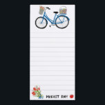 Cute Bicycle Custom Grocery Market Shopping List Magnetic Notepad<br><div class="desc">Make your shopping lists in style with this customizable grocery shopping notepad. Add your own text to suit your needs. Lines give you someplace to write but you can delete if you prefer. Check my shop for more!</div>