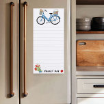 Cute Bicycle Custom Grocery Market Shopping List Magnetic Notepad<br><div class="desc">Make your shopping lists in style with this customizable grocery shopping notepad. Add your own text to suit your needs. Lines give you someplace to write but you can delete if you prefer. Check my shop for more!</div>