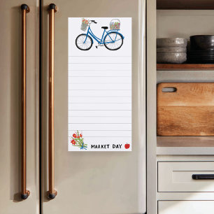 Cute Bicycle Custom Grocery Market Shopping List Magnetic Notepad
