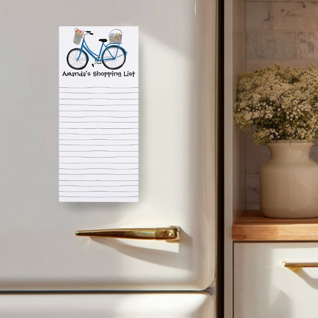 Cute Bicycle Custom Grocery Shopping List Magnetic Notepad (Cute Bicycle Custom Grocery Shopping List Magnetic Notepad
)