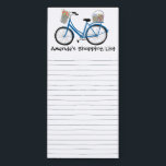 Cute Bicycle Custom Grocery Shopping List Magnetic Notepad<br><div class="desc">Make your shopping lists in style with this customizable grocery shopping notepad. Change the text to suit your needs. Hand drawn lines give you someplace to write but you can delete if you prefer. Check my shop for more!</div>