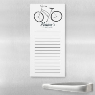 Cute Bicycle Custom Grocery Shopping To-DO List Magnetic Notepad