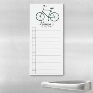 Cute Bicycle Custom Grocery Shopping To-DO List Magnetic Notepad