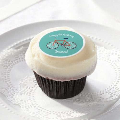 Cute Bicycle Kids Bike Birthday Party Cycling Edible Frosting Rounds