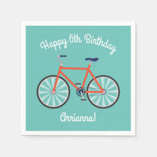 Cute Bicycle Kids Bike Birthday Party Cycling Napkins