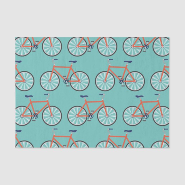 Cute Bicycle Kids Bike Birthday Party Cycling Tissue Paper (Front)