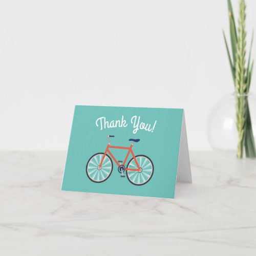 Cute Bicycle Kids Bike Birthday Thank You Card