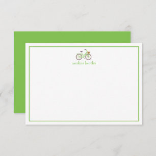 Cute Bicycle Personalized Note Cards