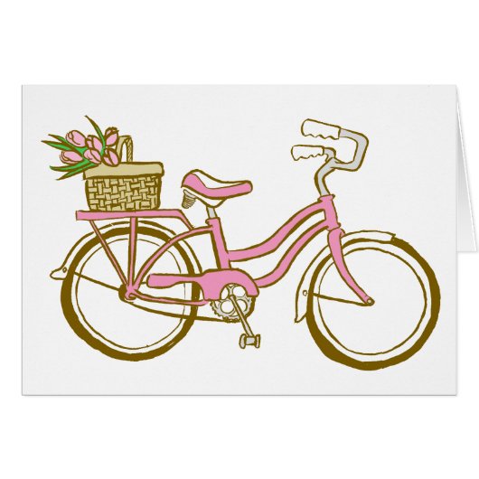 Cute Bicycle with Tulips Cards (Front Horizontal)