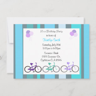 Cute Bicycles Birthday Party Invitation