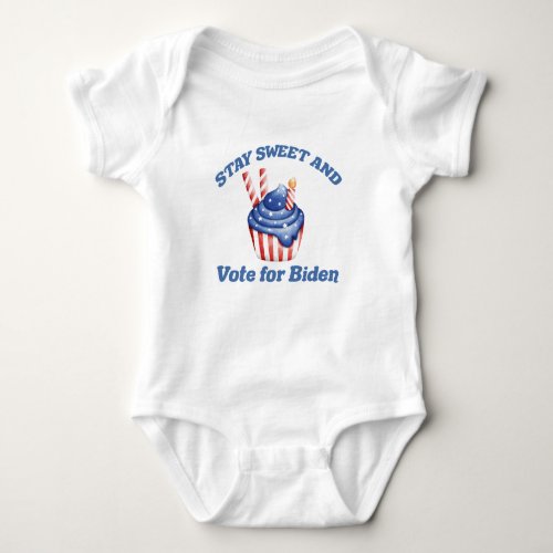 Cute Biden Cupcake 2024 Election Baby Bodysuit