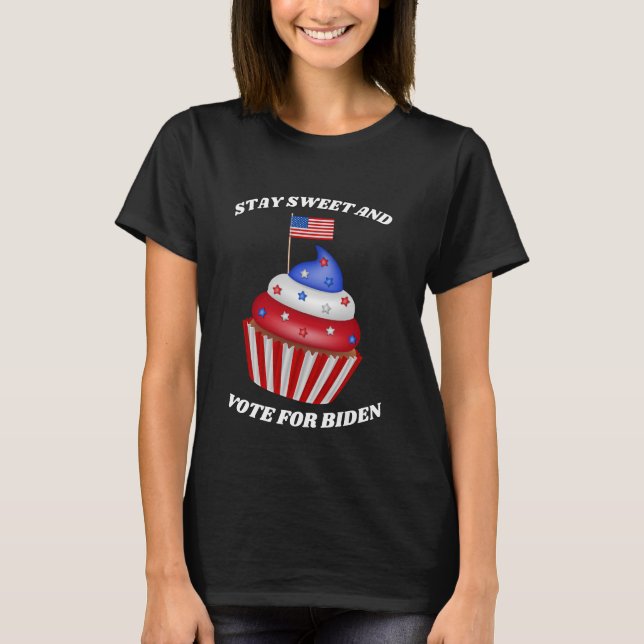 Cute Biden Cupcake 2024 Election T-Shirt (Front)