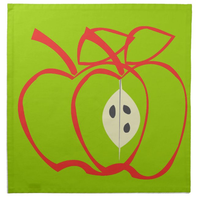 Cute Big Apple Pattern Designs Cloth Napkin (Front)