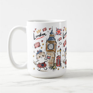 Cute Big Ben London Doodle Art Coffee Mug