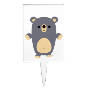 Cute Big Blue Cartoon Bear Cake Pick
