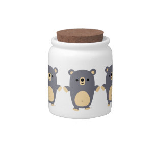Cute Big Blue Cartoon Bear Candy Jar