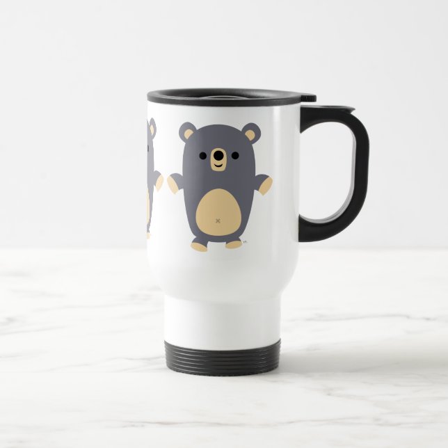 Cute Big Blue Cartoon Bear Commuter Mug (Right)