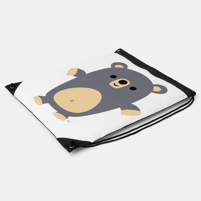 Cute Big Blue Cartoon Bear Drawstring Backpack (Side)