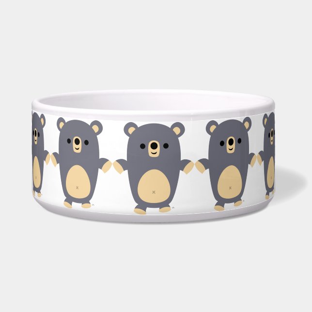 Cute Big Blue Cartoon Bear Pet Bowl (Front)