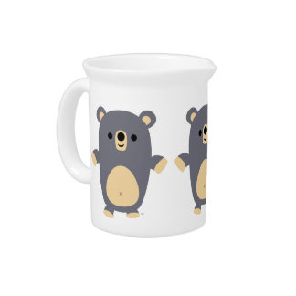 Cute Big Blue Cartoon Bear Pitcher
