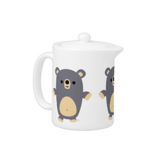 Cute Big Blue Cartoon Bear Teapot