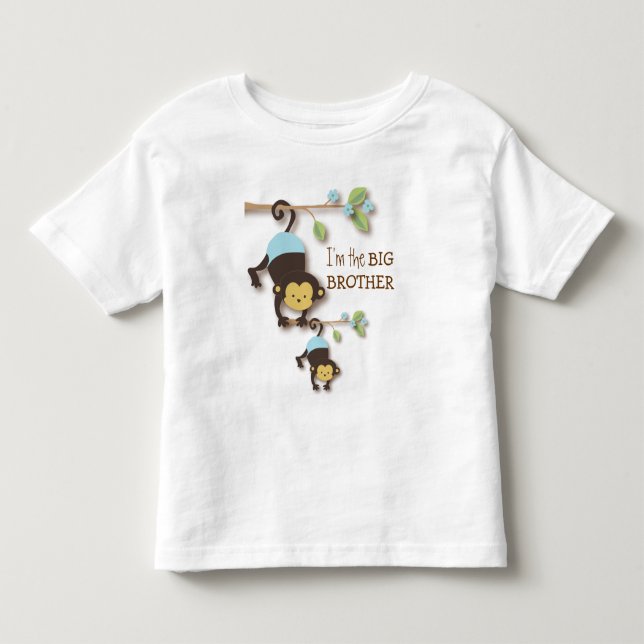 Cute Big Brother Monkey with Lil' Baby Sis Toddler T-shirt (Front)