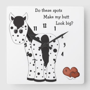 Cute Big Butt Appy Leopard Appaloosa Horse Square Wall Clock