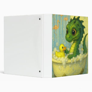Cute big eye baby sea serpent bubble bath fantasy 3 ring binder