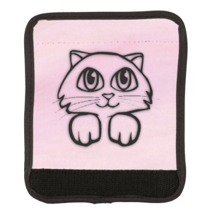 Cute Big Eyed Cat Pink Handle Wrap