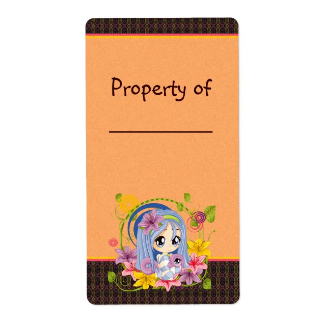 Cute Big Eyed Chibi Dragon Fairy Label (Front)