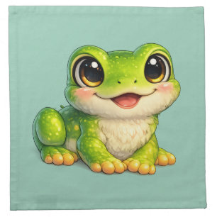 Cute Big-Eyed Frog Kawaii Animal Design Cloth Napkin