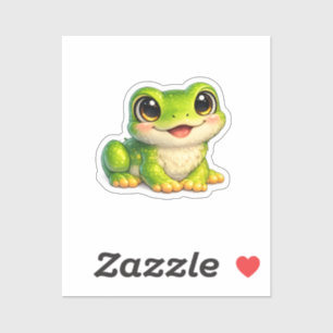 Cute Big-Eyed Frog Kawaii Animal Design Sticker