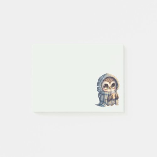  Cute Big_Eyed Owl Holding a Coffee Post_it Notes