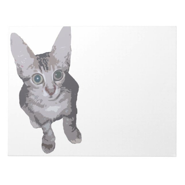 Cute Big Eyes Kitty Notepad (Front)