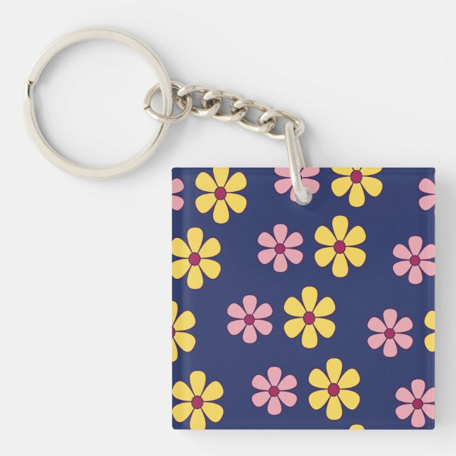 Cute big flower pattern keychain (Front)